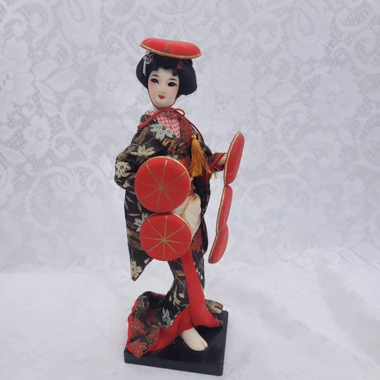 Honoka Haunted Doll ~ 17" Antique Stockinette Fan Dancer Vessel ~ Paranormal ~ Chōpirako Yokai ~ Manifesting Spirit