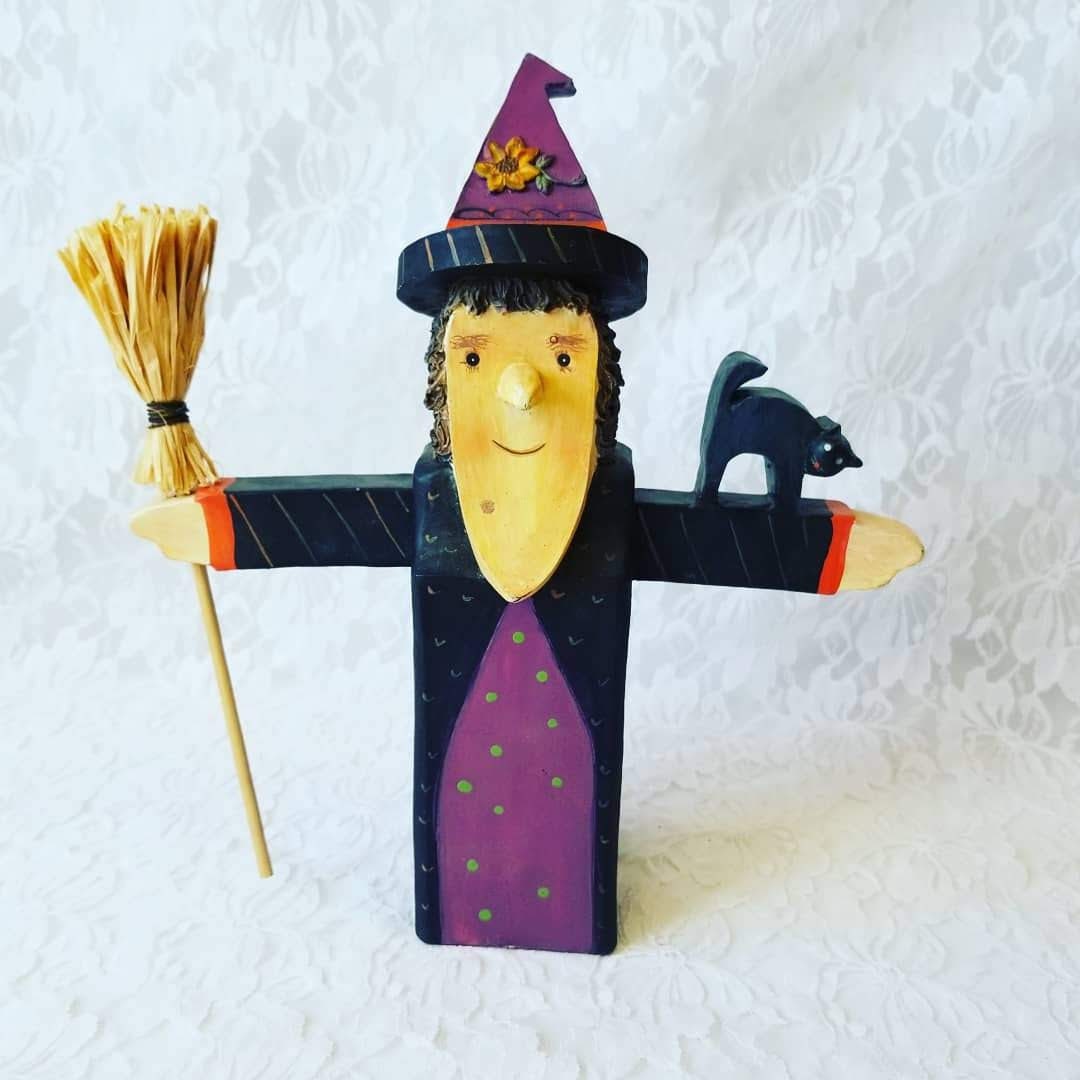 Primitive Resin Halloween Witch ~ NCE Brand ~ Stand Up Decoration Deco –  FugitiveKatCreations Boutique