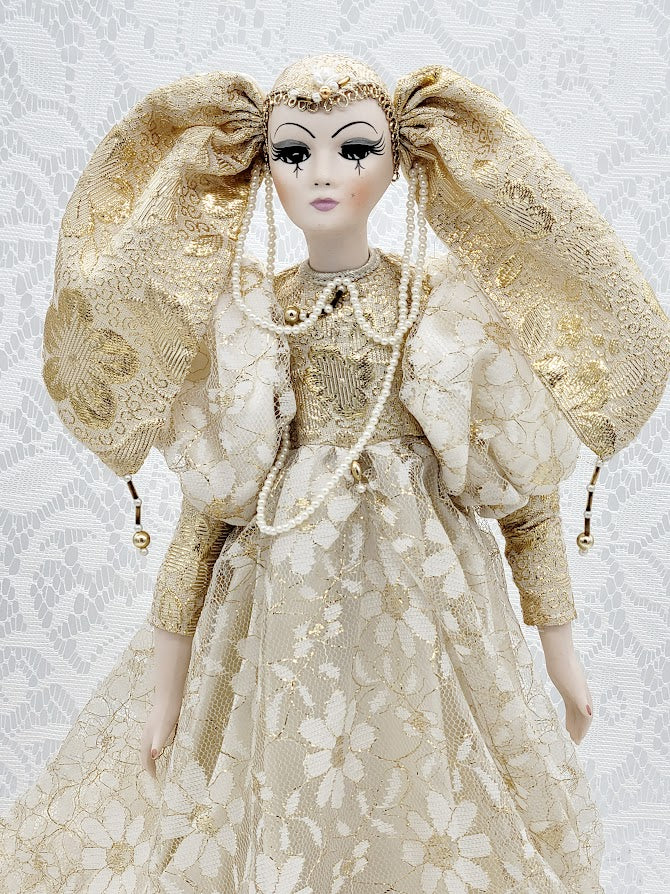 No Reserves Romilly Haunted Doll ~ 17" Porcelain Harlequin Vessel ~ Paranormal ~ Dream Powers ~ Astral Energies ~ Wolves and White Rabbits