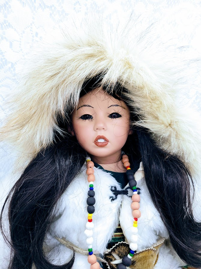 Reserved Kandace 11/10 Sakari Haunted Doll ~ 30" HUGE Handmade Bisque REAL FUR OOAK Native American Vessel ~ Paranormal ~ Sea Lion Connections ~ Elemental ~ Oracle