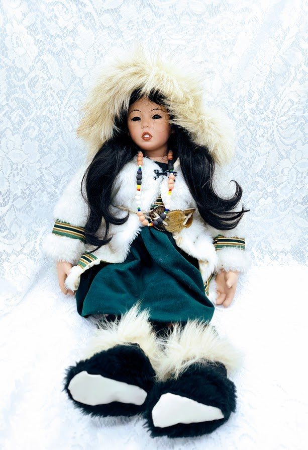 Reserved Kandace 11/10 Sakari Haunted Doll ~ 30" HUGE Handmade Bisque REAL FUR OOAK Native American Vessel ~ Paranormal ~ Sea Lion Connections ~ Elemental ~ Oracle