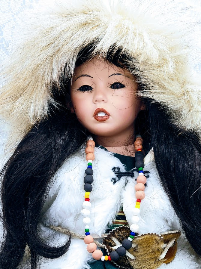 Reserved Kandace 11/10 Sakari Haunted Doll ~ 30" HUGE Handmade Bisque REAL FUR OOAK Native American Vessel ~ Paranormal ~ Sea Lion Connections ~ Elemental ~ Oracle