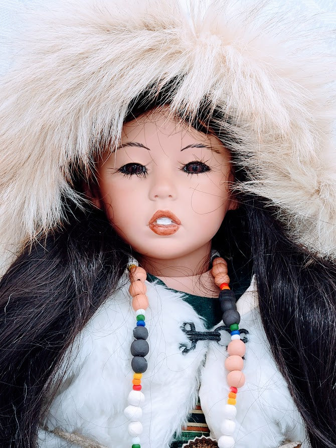 Reserved Kandace 11/10 Sakari Haunted Doll ~ 30" HUGE Handmade Bisque REAL FUR OOAK Native American Vessel ~ Paranormal ~ Sea Lion Connections ~ Elemental ~ Oracle