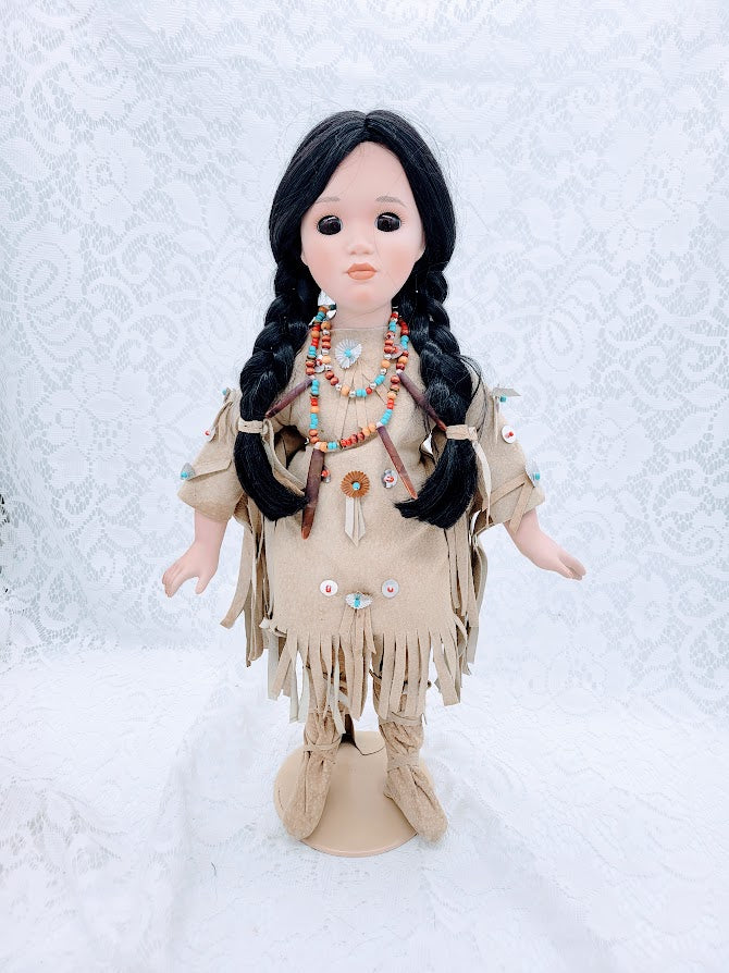 SipalaHauntedDoll~17"BisqueArtistmadeOOAKNativeAmericanVessel~Paranormal~HopiTribe~Healer~MysticWoman