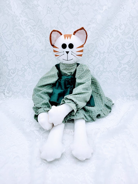 Mary Haunted Doll ~ Big 24" Cloth Handsewn Cat Vessel ~ Strange and Unusual ~ Found in England ~ Creepy Vibes ~ Always Watching