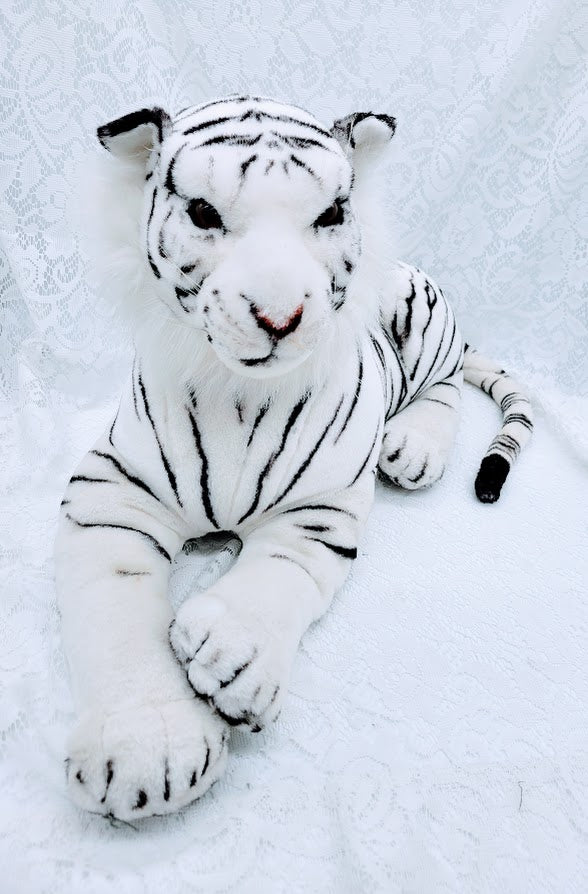 Reserved Melissa 12/17 Andy Haunted Doll ~ 38" HUGE Vintage Stuffed White Tiger Vessel ~ Paranormal ~ Wild Man ~ 1940s-50s ~ Carnival Worker ~ Alcoholic ~ Funny