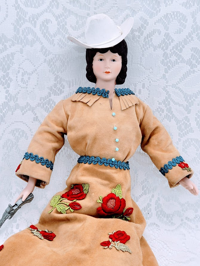 "Hot" Mary Haunted Doll ~ 17" Bisque Handmade Cowgirl Vessel ~ Paranormal ~ Serious Guardian ~ Warrior Energy ~ Armed