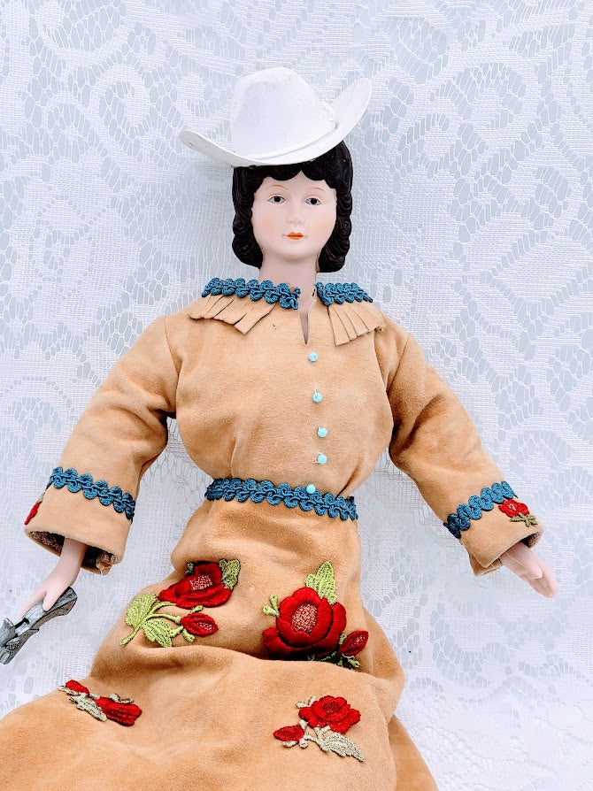 "Hot" Mary Haunted Doll ~ 17" Bisque Handmade Cowgirl Vessel ~ Paranormal ~ Serious Guardian ~ Warrior Energy ~ Armed