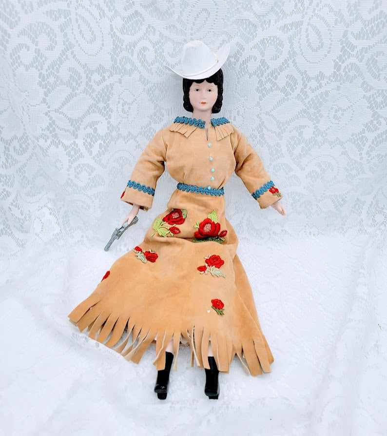 "Hot" Mary Haunted Doll ~ 17" Bisque Handmade Cowgirl Vessel ~ Paranormal ~ Serious Guardian ~ Warrior Energy ~ Armed