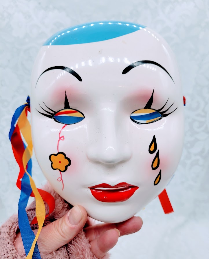 Mari Haunted Mask ~ 11" Porcelain Ceramic Venetian Mardi Gras Mask ~ Paranormal ~ Nosy ~ Touchy Feely ~ Attention-Seeking ~ High Maintenance