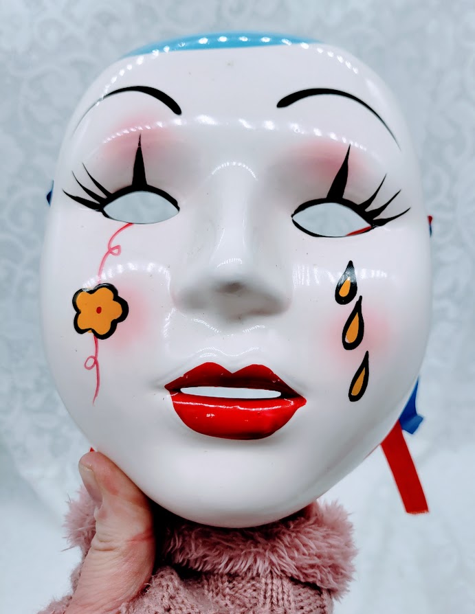 Mari Haunted Mask ~ 11" Porcelain Ceramic Venetian Mardi Gras Mask ~ Paranormal ~ Nosy ~ Touchy Feely ~ Attention-Seeking ~ High Maintenance