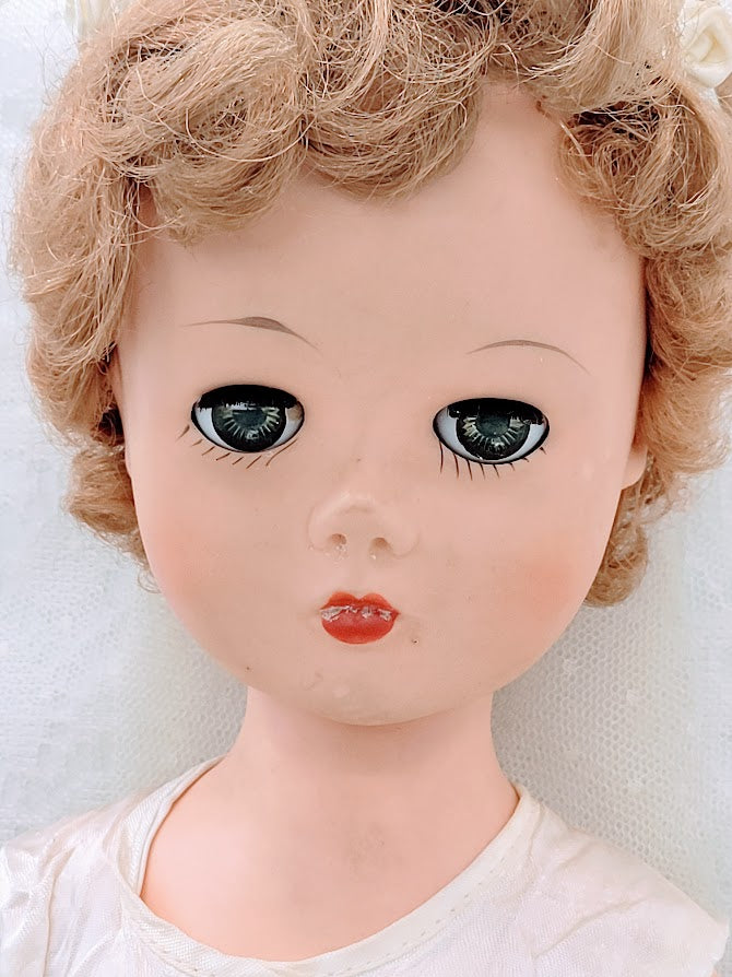 Peggy (Margaret) Haunted Doll ~ BIG 22" Vinyl Stuffed 1950s Grocery Store Doll ~ Paranormal ~ Delulu ~ Pills and Wine