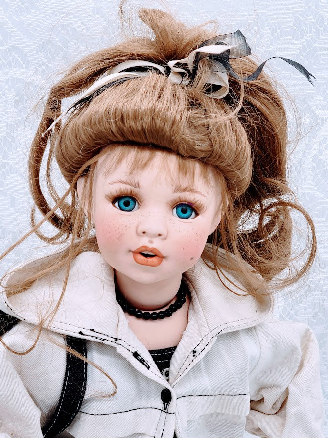 Mariah Haunted Doll ~ 23" Unusual Porcelain Contemporary Vessel ~ Paranormal ~ Runaway ~ Came From NYC ~ Sad Case ~ Needs Love/Family TRIGGER WARNING