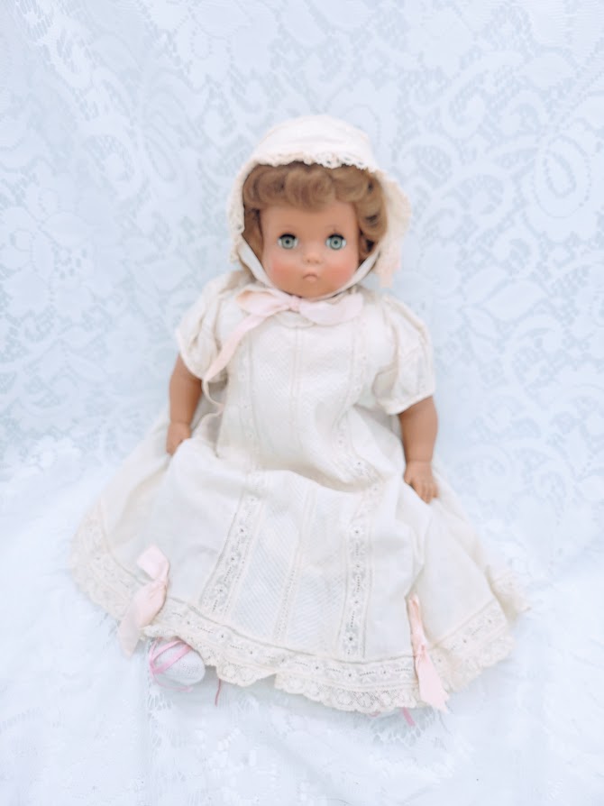 Sarah Haunted Doll ~ 18" Antique Rubber Mama Doll Vessel ~ Handmade Lace Antique Dress ~ Paranormal ~ Sweetheart ~ Child Spirit