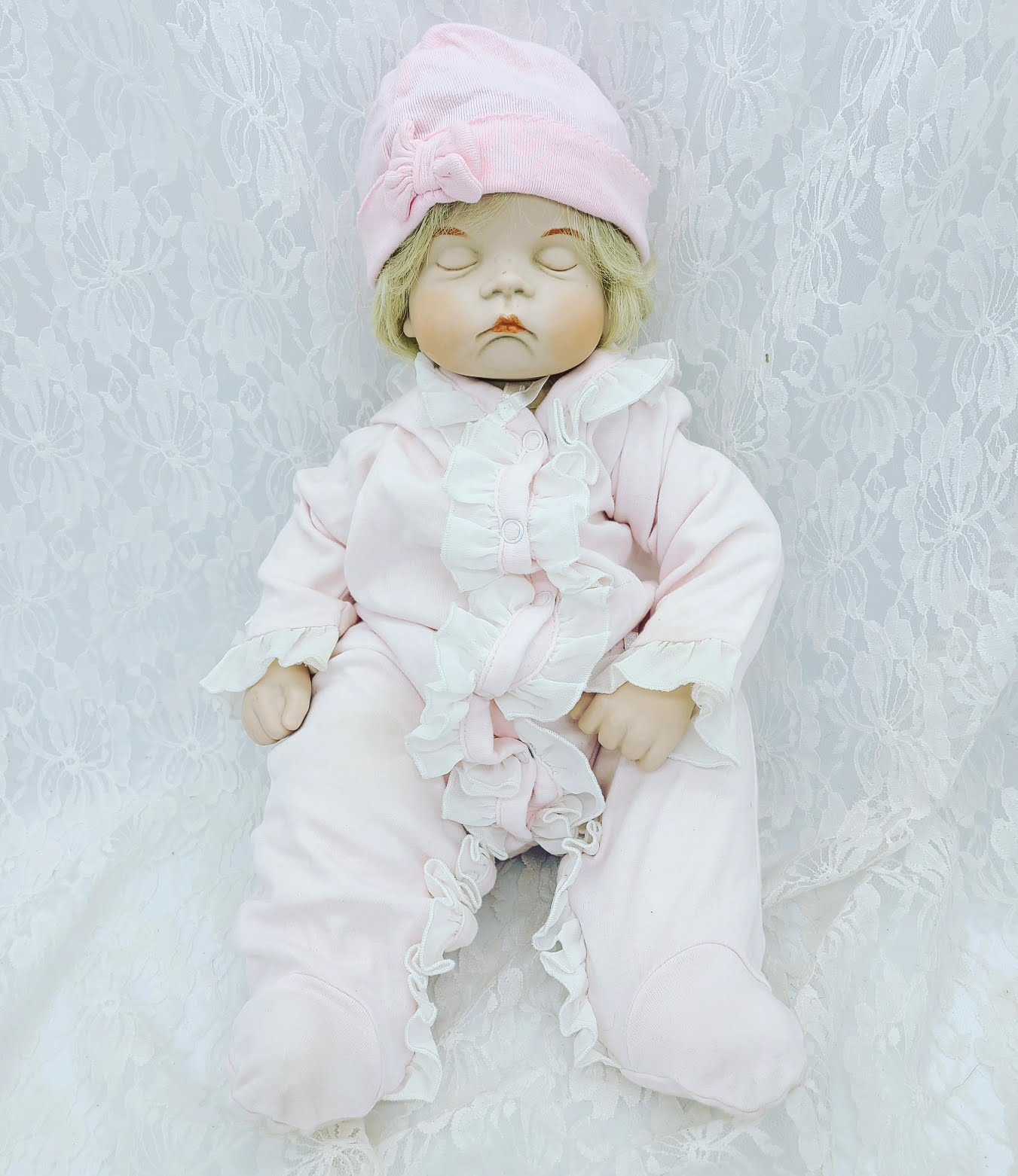 Reserved Rebecca 6/6 Baby Annie Haunted Doll ~ 19" Porcelain "Sugar Britches" Newborn Baby Doll ~ Paranormal ~ Highly Emotional ~ VERY ACTIVE