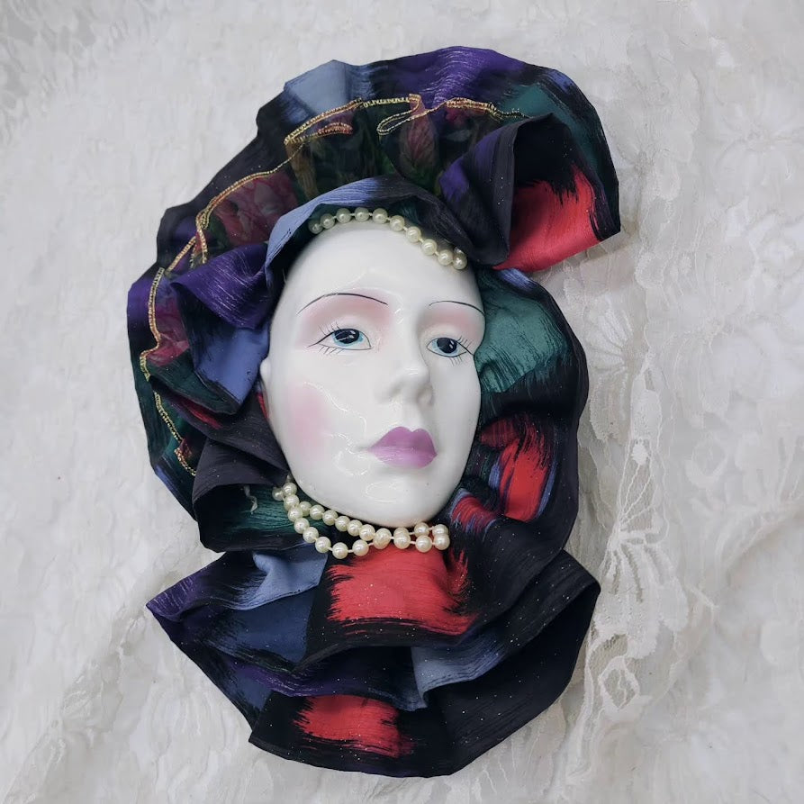 Estelle Haunted Mask ~ 14" Porcelain Mask from new Orleans ~ Paranormal ~ Nosy ~ Touchy Feely ~ Very Sensual ~ Tantrums