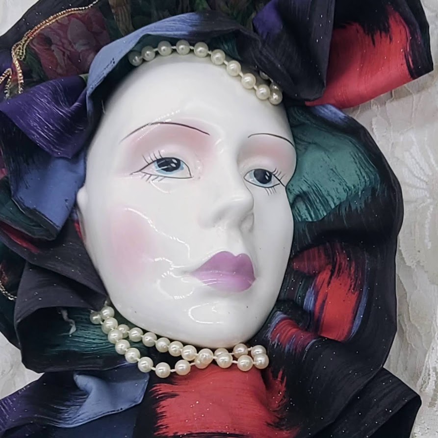 Estelle Haunted Mask ~ 14" Porcelain Mask from new Orleans ~ Paranormal ~ Nosy ~ Touchy Feely ~ Very Sensual ~ Tantrums