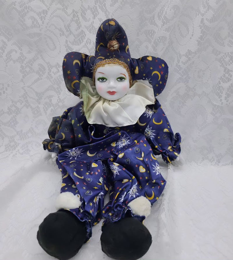 No Reserves Adrian Haunted Doll ~ 17 Harlequin French Mime Chubby Big