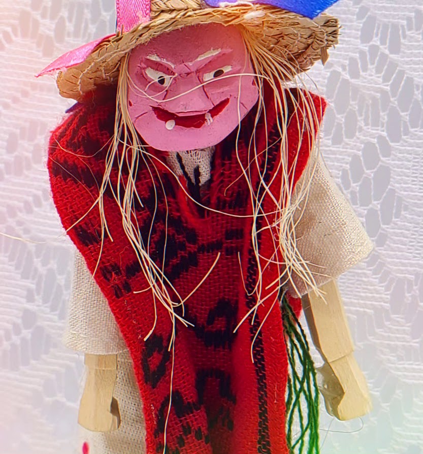 Rosa Haunted Doll ~ 10" Hand Carved Wooden Mexican Doll ~ Paranormal ~ Good Luck ~ Guardian ~ Grandmother of the Fields ~ Talisman Energies