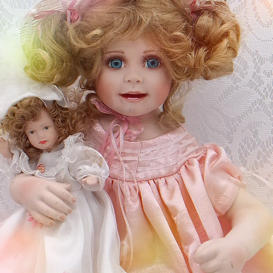 Belinda Haunted Doll ~ 23" Porcelain Toddler Vessel with Baby Doll ~ Older Than She Looks ~ Weird, Perhaps Misunderstood? ~ Highly Active ~ Telepathic