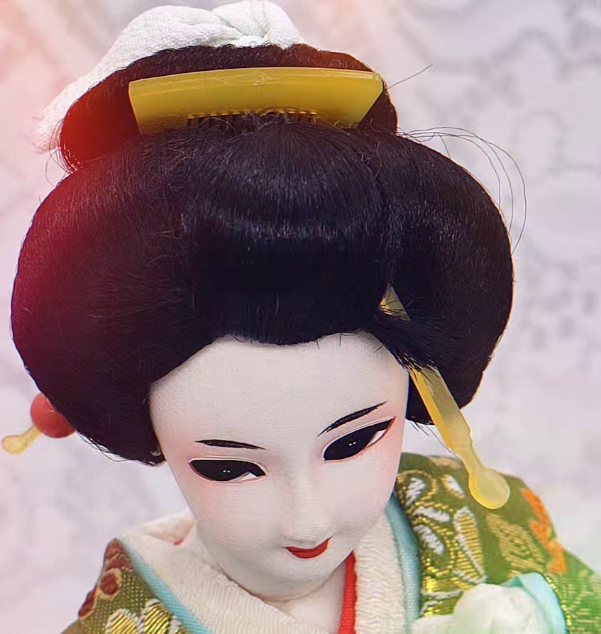 Asakichi Haunted Doll ~ 17" Japanese Antique Stockinette 1960s Geisha Vessel ~ Very Sensual Spirit ~ Bedroom Geisha