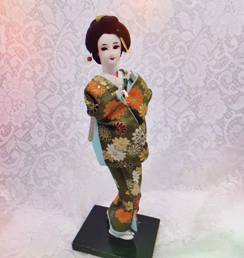 Asakichi Haunted Doll ~ 17" Japanese Antique Stockinette 1960s Geisha Vessel ~ Very Sensual Spirit ~ Bedroom Geisha