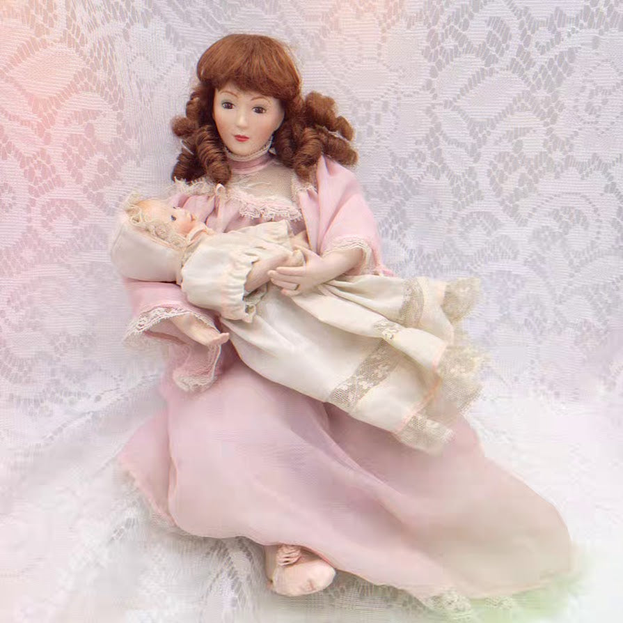 Reserved Kandace 9/18 Angelique & Baby Haunted Dolls ~ 18" Porcelain OOAK Victorian Vessels ~ Paranormal ~ Fertility Energy ~ Motherly Loss ~ Stuck in Emotions