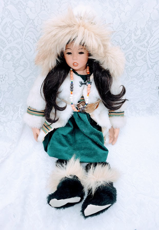 Reserved Kandace 11/10 Sakari Haunted Doll ~ 30" HUGE Handmade Bisque REAL FUR OOAK Native American Vessel ~ Paranormal ~ Sea Lion Connections ~ Elemental ~ Oracle