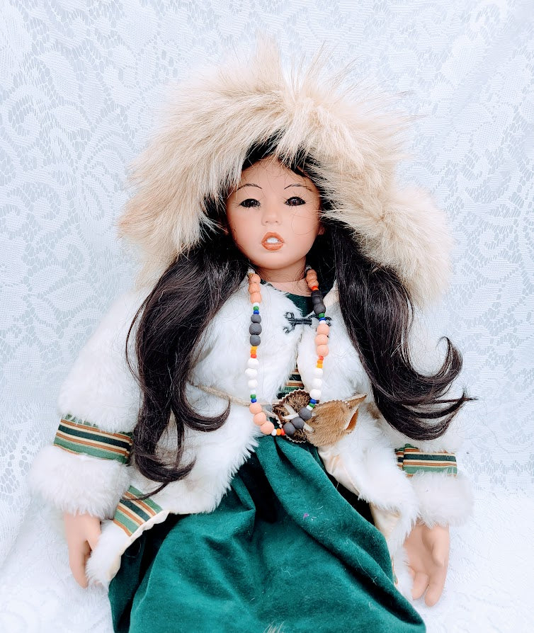 Reserved Kandace 11/10 Sakari Haunted Doll ~ 30" HUGE Handmade Bisque REAL FUR OOAK Native American Vessel ~ Paranormal ~ Sea Lion Connections ~ Elemental ~ Oracle