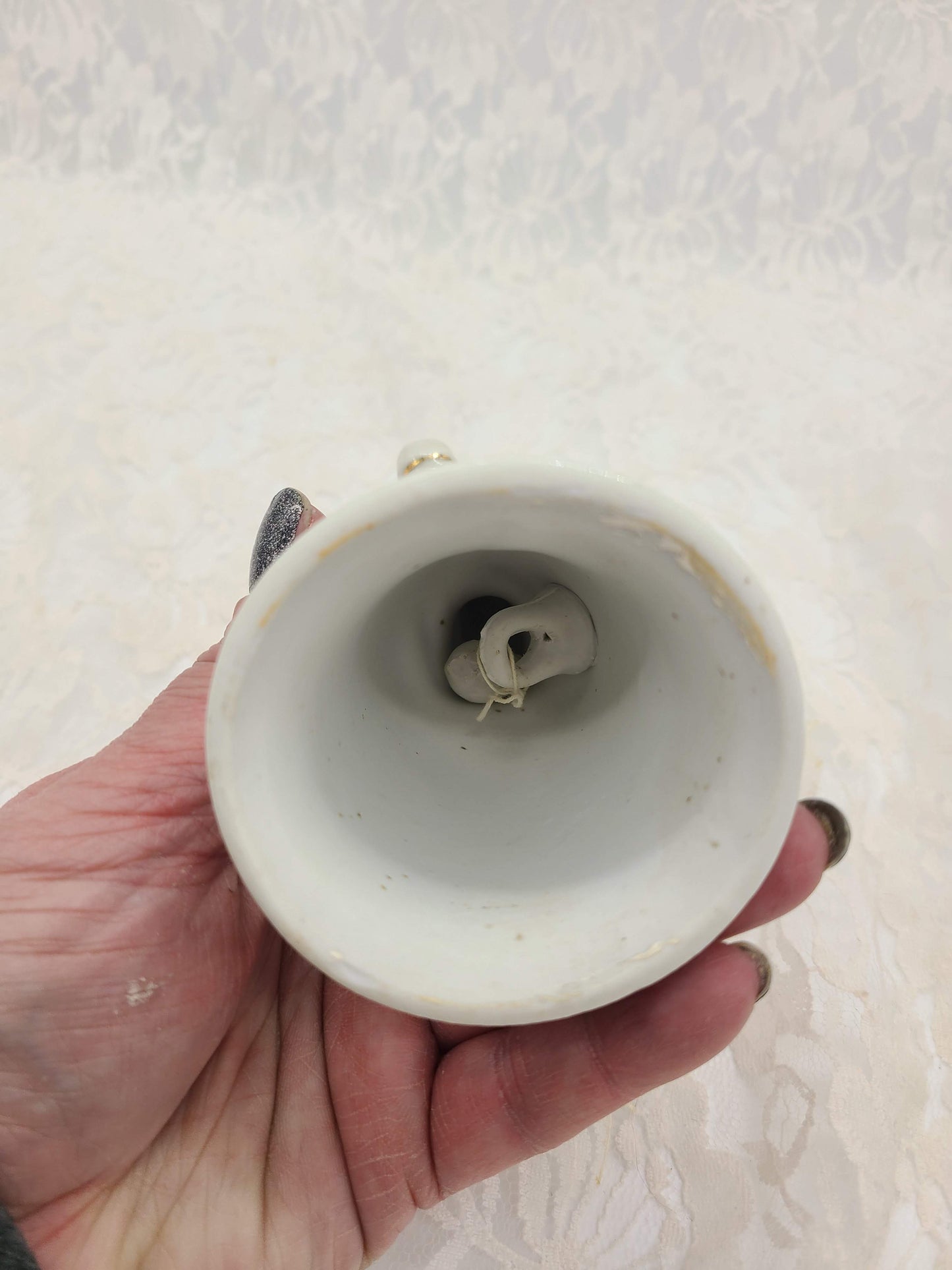 Unicorn Bell ~ Iridescent White 6" BELL ~ 1970 ~ Collectible Eggshell Porcelain Bell