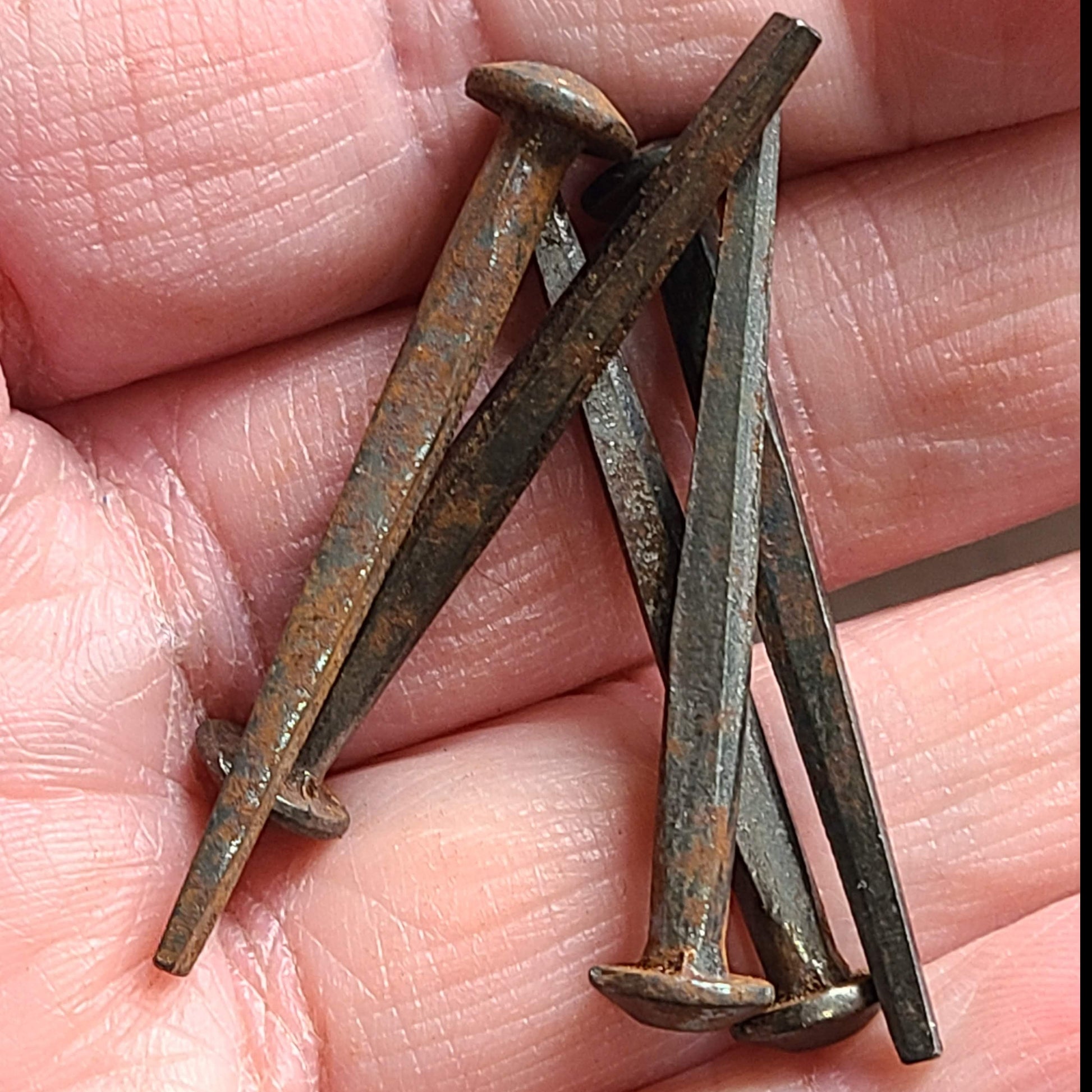 Coffin Nails ~ Lot of Five (5) Rosewood Iron Coffin Nails ~ Baneful work, Curses, and Protection Uses