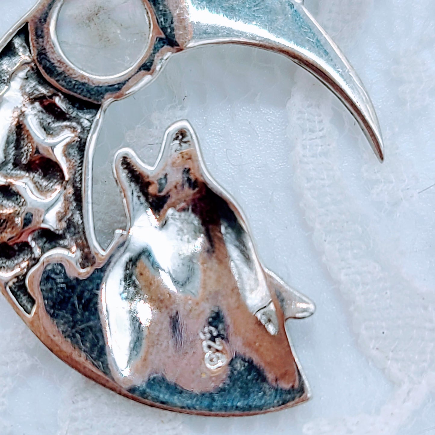 Sterling Silver Wolf Pendant Necklace ~ Wolf Energy ~ 925 Marked ~ Spirit Animal ~ Choose Your Crystal