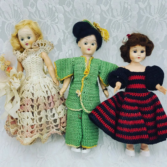 Lot of Three (3) Vintage 1950s Duchess Dolls/ Storybook/Hollywood Dolls 8" Hard Plastic Sleepy Eye Dolls