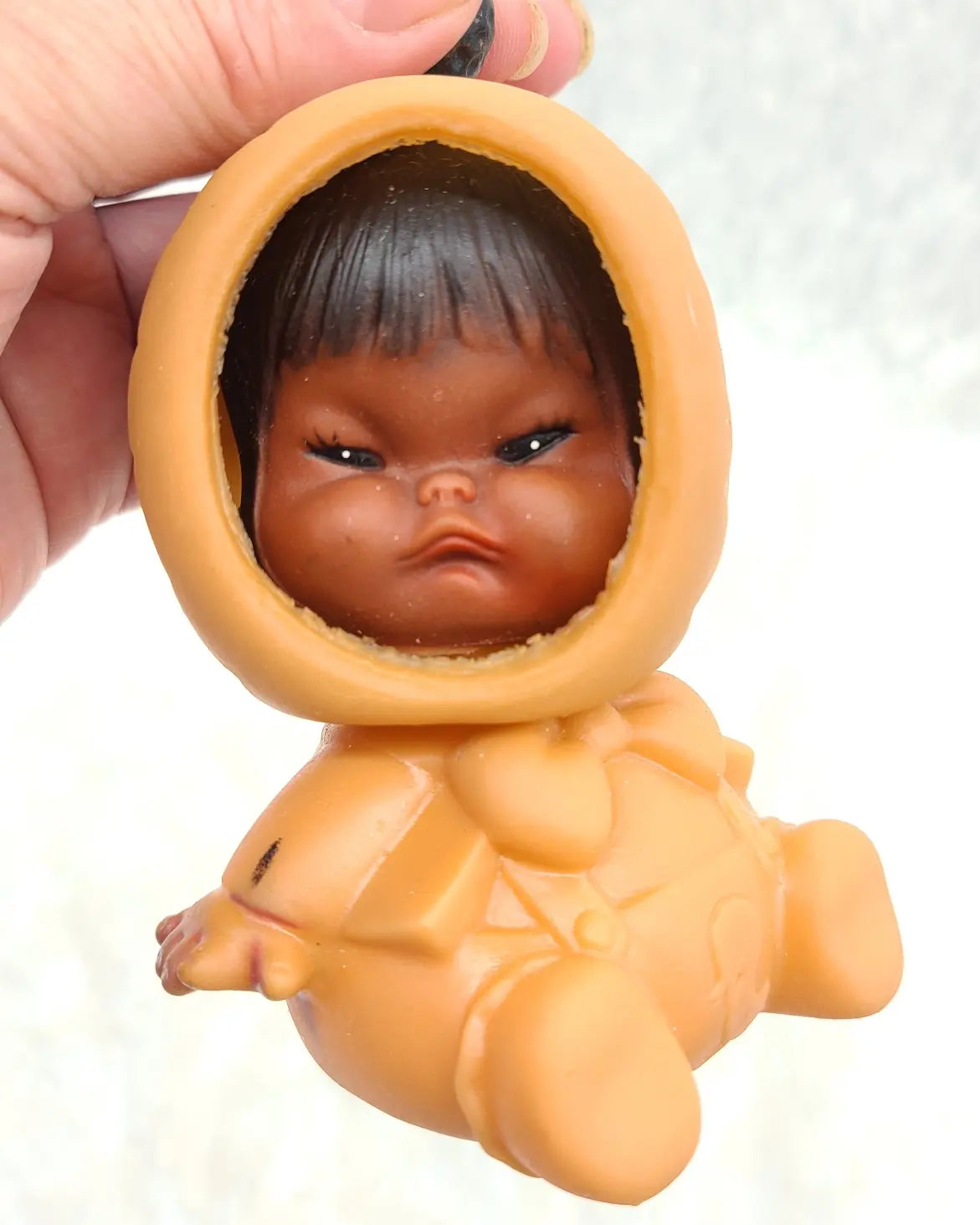 Moody Cuties Vintage 1960ss Alaska Native Baby Doll ~ Rubber ~ Three (3) Faces/Moods
