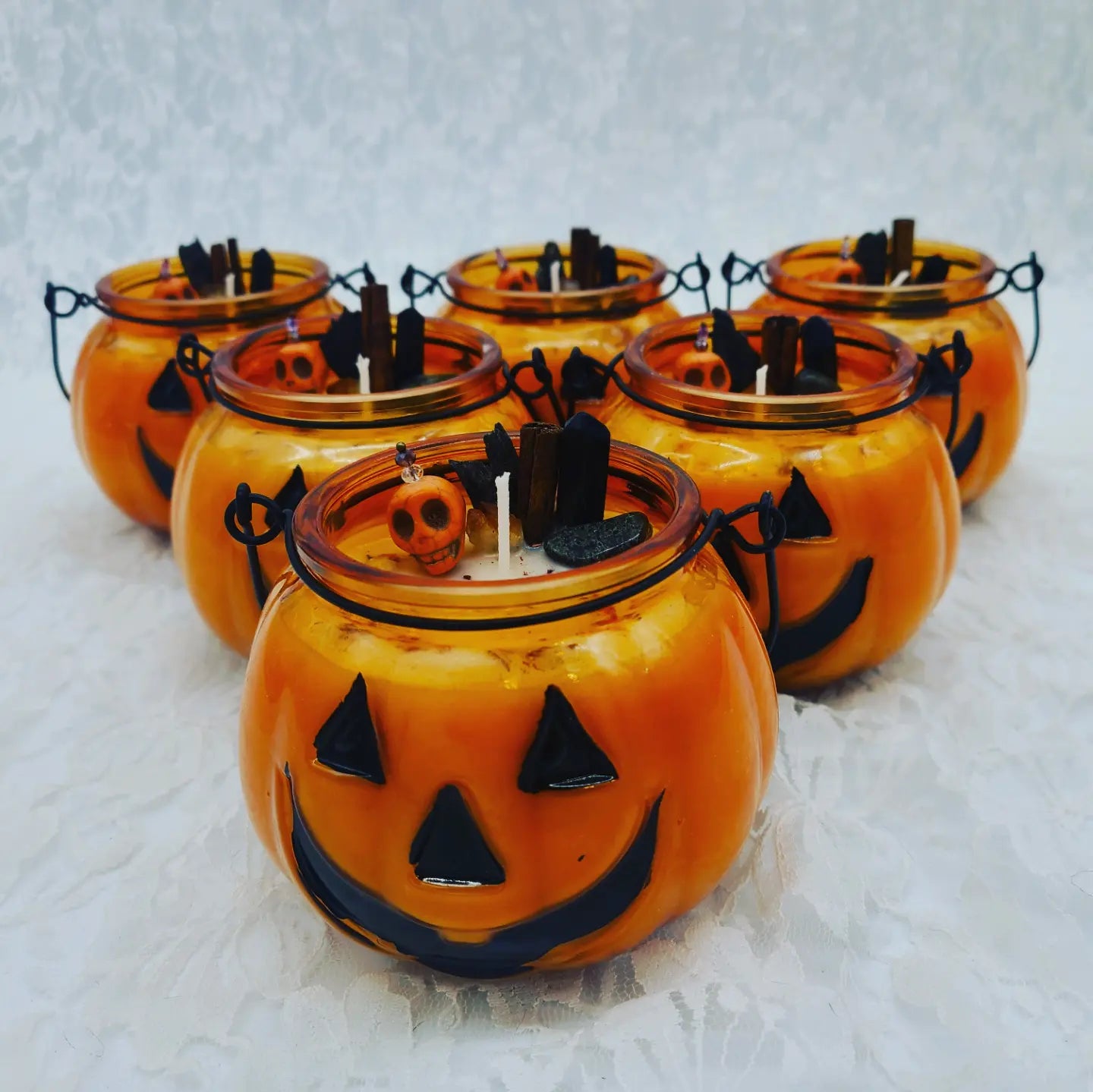CLEARANCE Autumn Halloween Limited Edition Protection Intention Candles ~ Hand Poured Soy Wax Spellcast ~ Charged Crystals & Fresh Herbs ~ Autumn