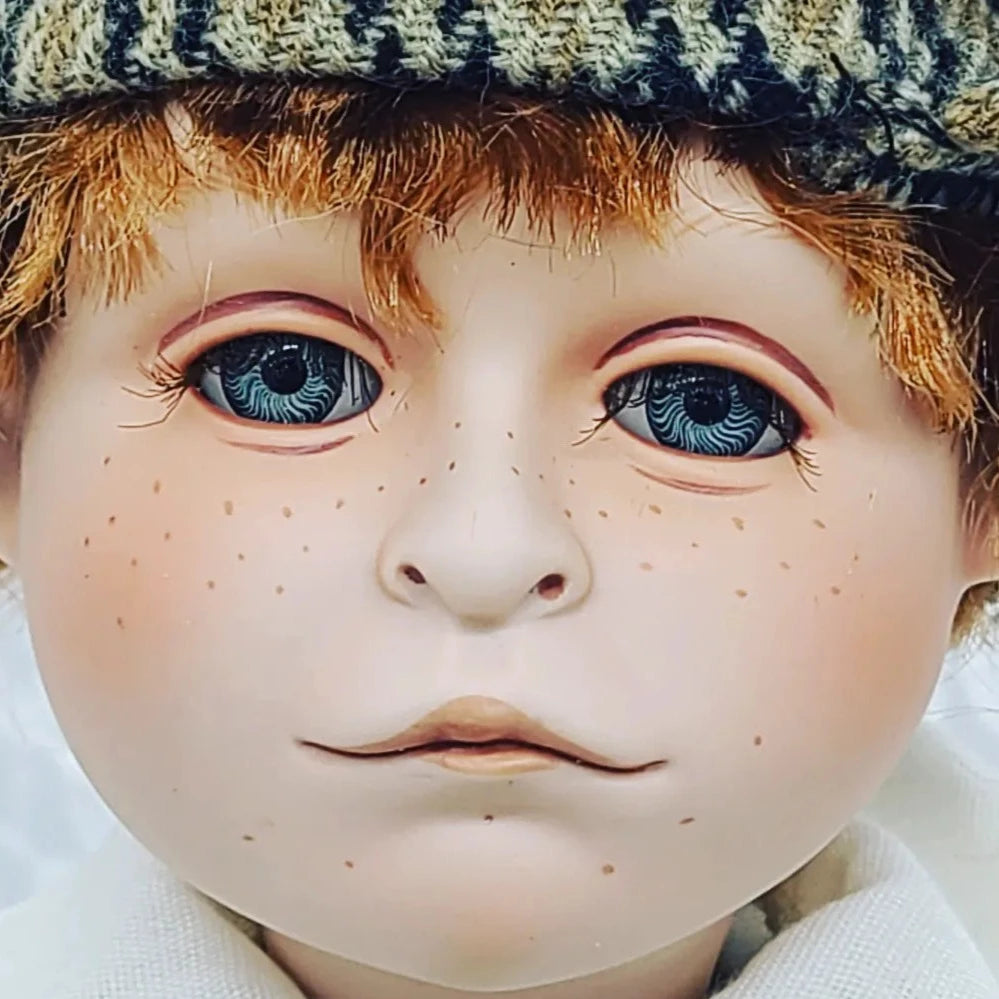 Danny (Flint) Haunted Doll ~ 17" Male Newsboy Porcelain Doll ~ Paranormal ~ Weird Young Man ~ Unusually Active ~ Strange