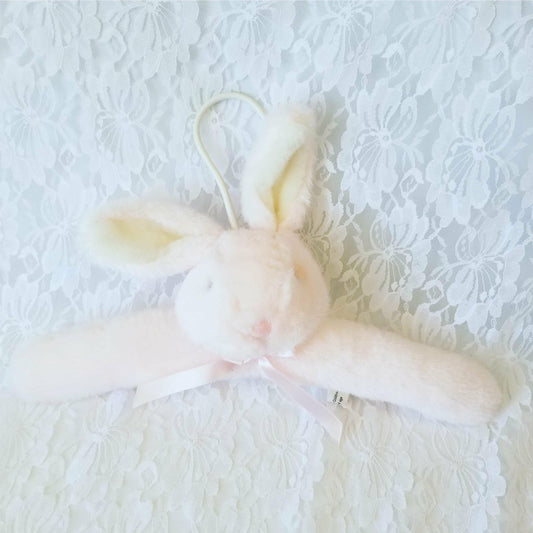 Clothing Hanger ~Vintage Bunny Plush Covered Hanger ~ Perfect for Easter Dress Outfit ~ Pink Plush Bunny Hanger