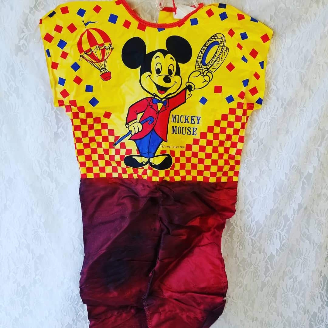 Vintage Halloween Costume ~ Creepy Toddler Ben Cooper Disney Mickey Mouse Costume for Halloween ~ Child or Large Doll Costume LARP Cosplay ~ SIZE 3-5