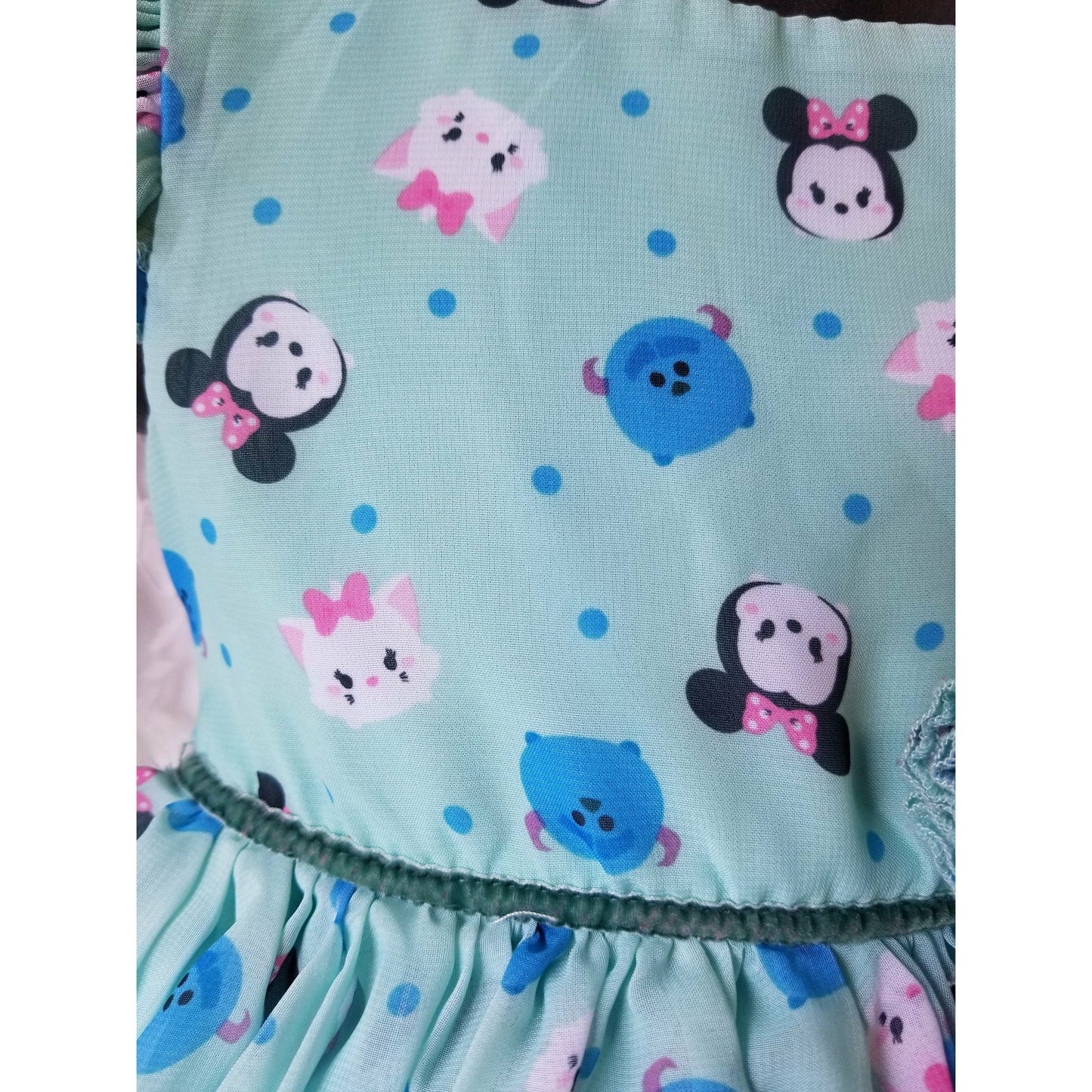 Disney Tsum Tsum Dress for Toddler Child or Large Doll ~ Size 2T ~ Chiffon Overlay ~ Cute!