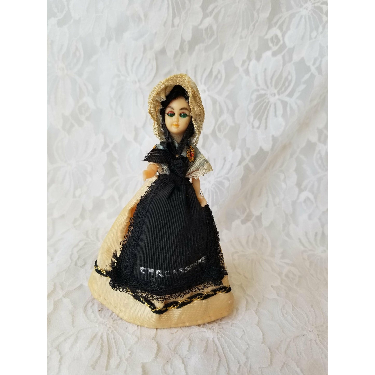 Dollhouse Miniature Jointed Souvenir Doll 5" ~ FRANCE 5 Inch Doll ~ French ~ 1950's ~ Celluloid ~ Jointed