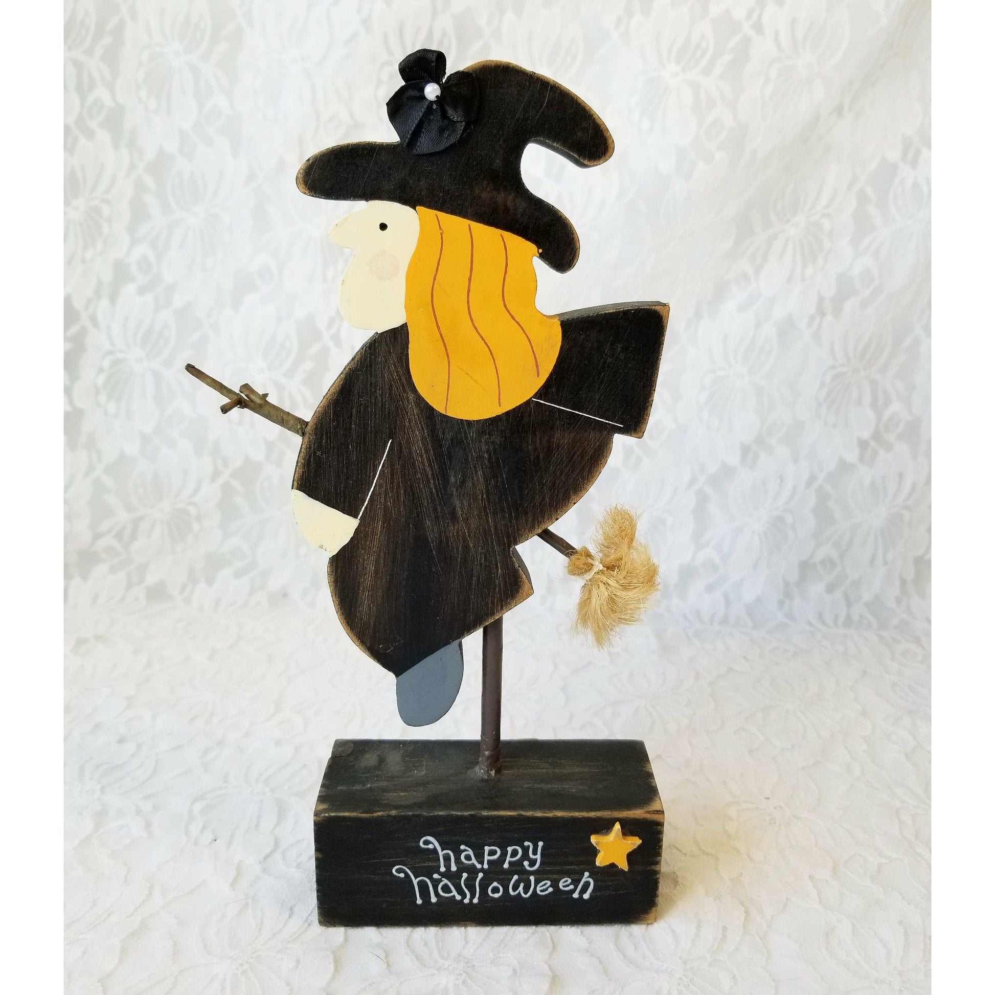 Primitive Resin Halloween Witch ~ NCE Brand ~ Stand Up Decoration Deco –  FugitiveKatCreations Boutique