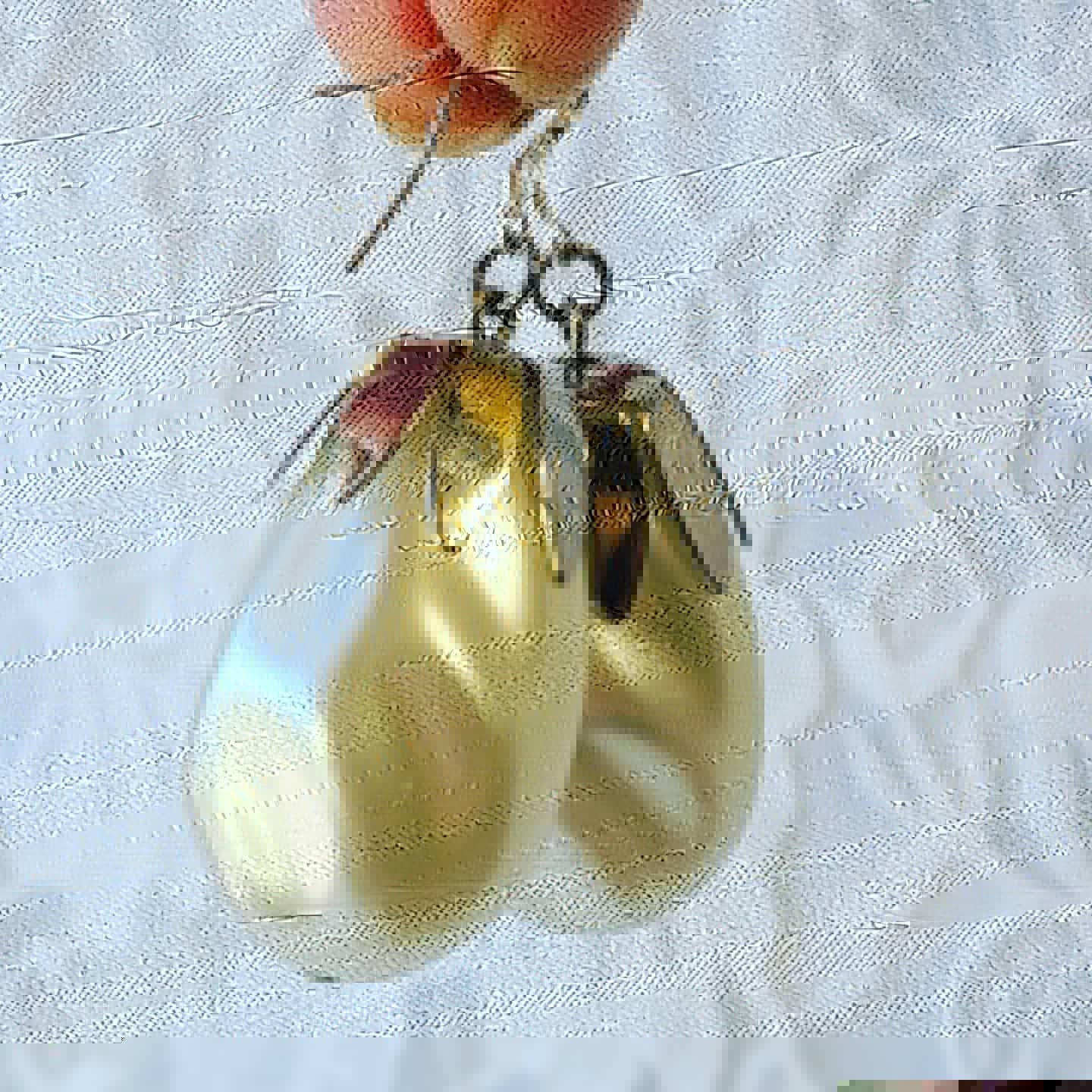 Handmade Earrings ~ HUGE Faux Lucite Pearl on Sterling Silver Hooks ~ Repurposed Earrings ~ Upcycled Jewelry