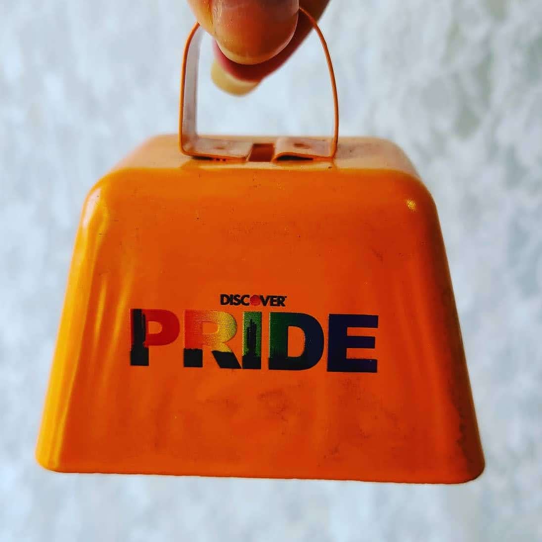 Orange PRIDE Cowbell Large 3"x2" Brass Crotal Bell ~ Cow Horse Camel Sleigh ~ LOUD Chime Bell ~ Altar Supplies ~ LGBTQ Witches Bell