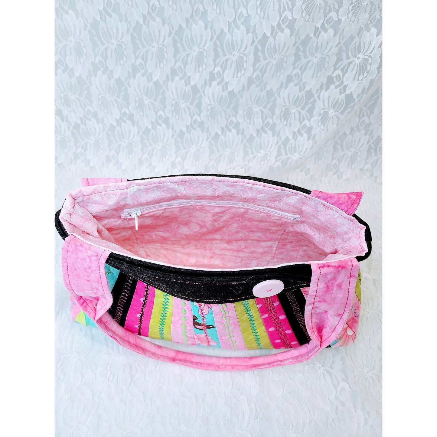 Handmade Purse ~ Vintage Style Handbag ~Floral w/ Bird Shoulder Bag ~ Perfect for Phone and Essentials ~ OOAK Satchel