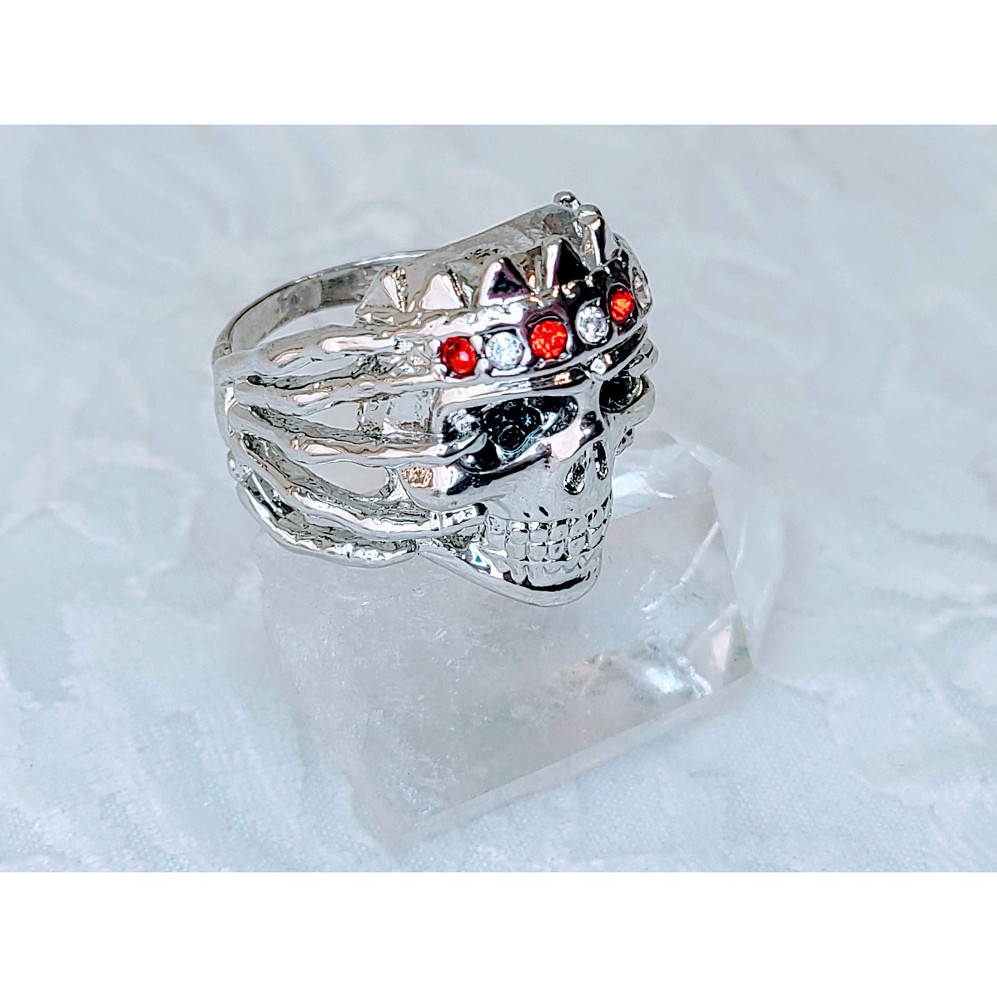 Silver Skull Ring Stainless Steel w/ Rhinestones ~ Boyfriend Gift ~ Gift for Best Friends ~ Comes in Gift Box ALMOST GONE!