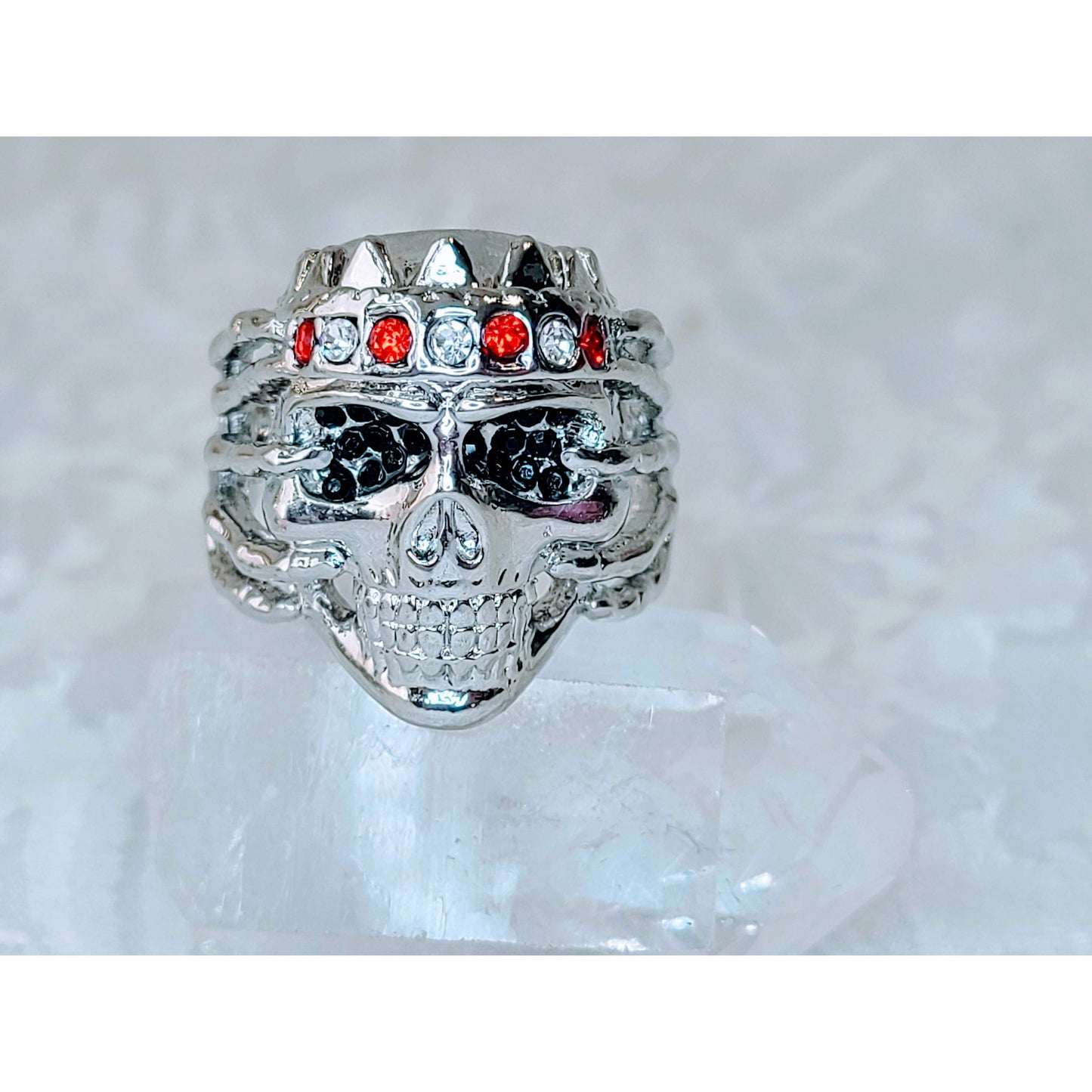 Silver Skull Ring Stainless Steel w/ Rhinestones ~ Boyfriend Gift ~ Gift for Best Friends ~ Comes in Gift Box ALMOST GONE!
