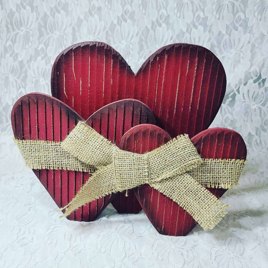 Cottage Core Handmade Primitive Folk Art Wood Heart ~ Napkin Holder? ~ Valentine's Day home Decorations