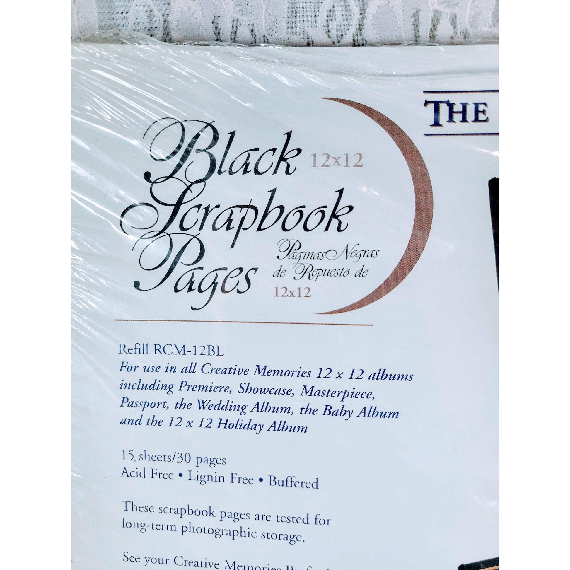 Scrapbooking ~ Black! Creative Memories Collection 12x12 OPEN Package ~ 12 Pages Total so 24 with both sides ~ RCM-12BL ~ CM Scrapbooking