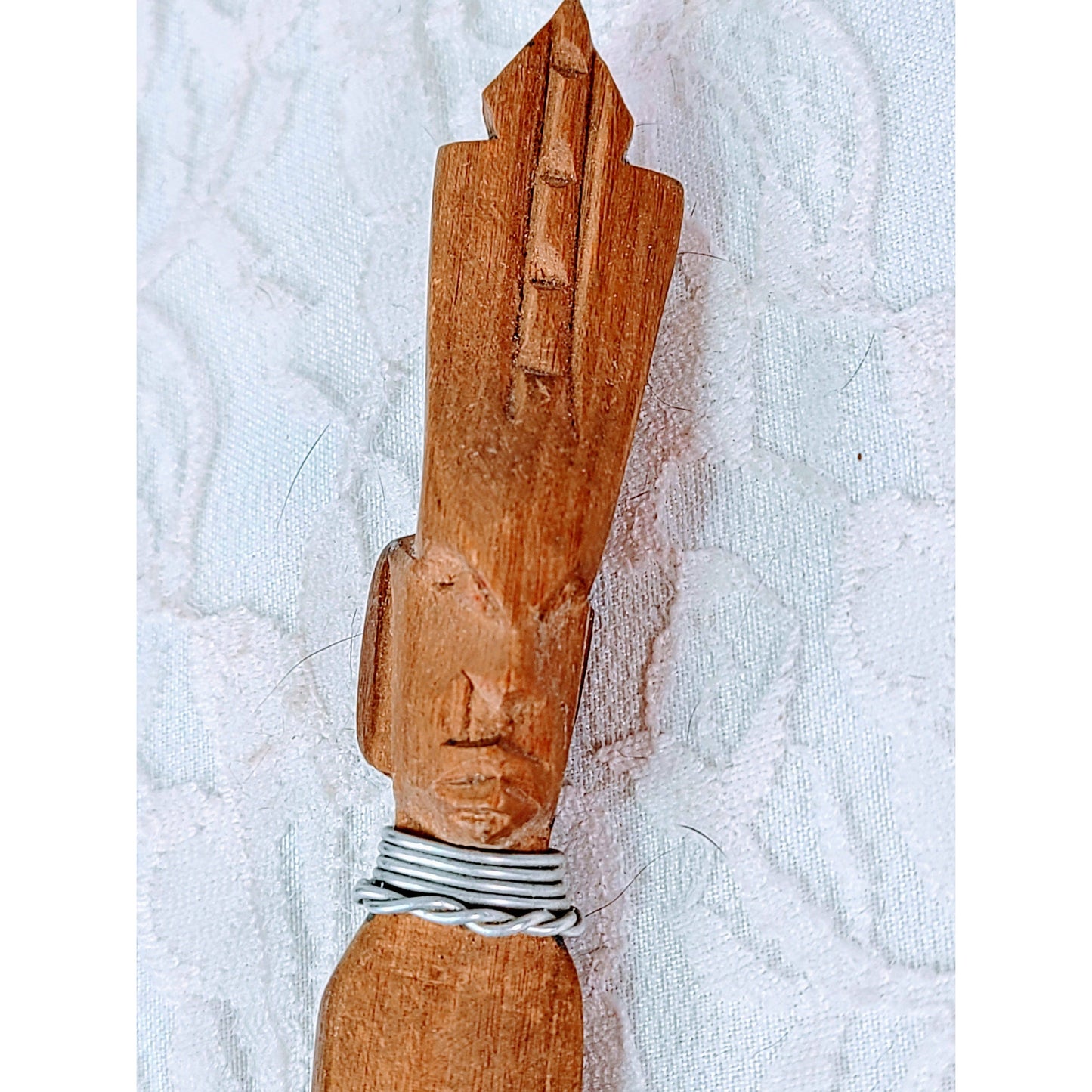 Vintage Kenyan Wood Carving Letter Opener ~ African Sculpture ~ Hand-Carved Wood Figure ~ Warrior