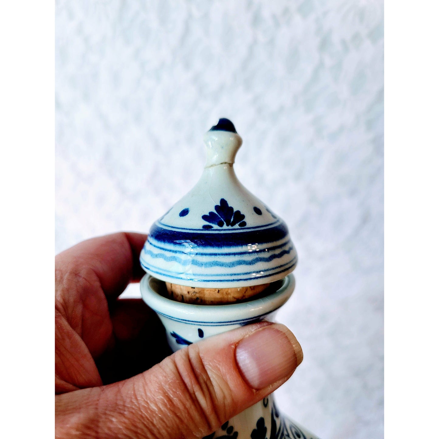 Vintage 1977 Blue Delft Herman Jansen Distillers Corked Decanter Pitcher ~ Handmade Bottle ~ Collectible Decanter